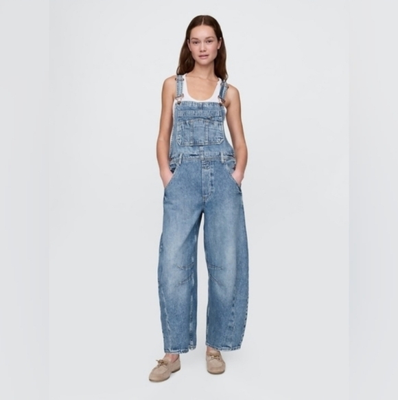 GAP Denim - Gap UltraSoft Denim Horseshoe Overalls Medium Indigo NWT